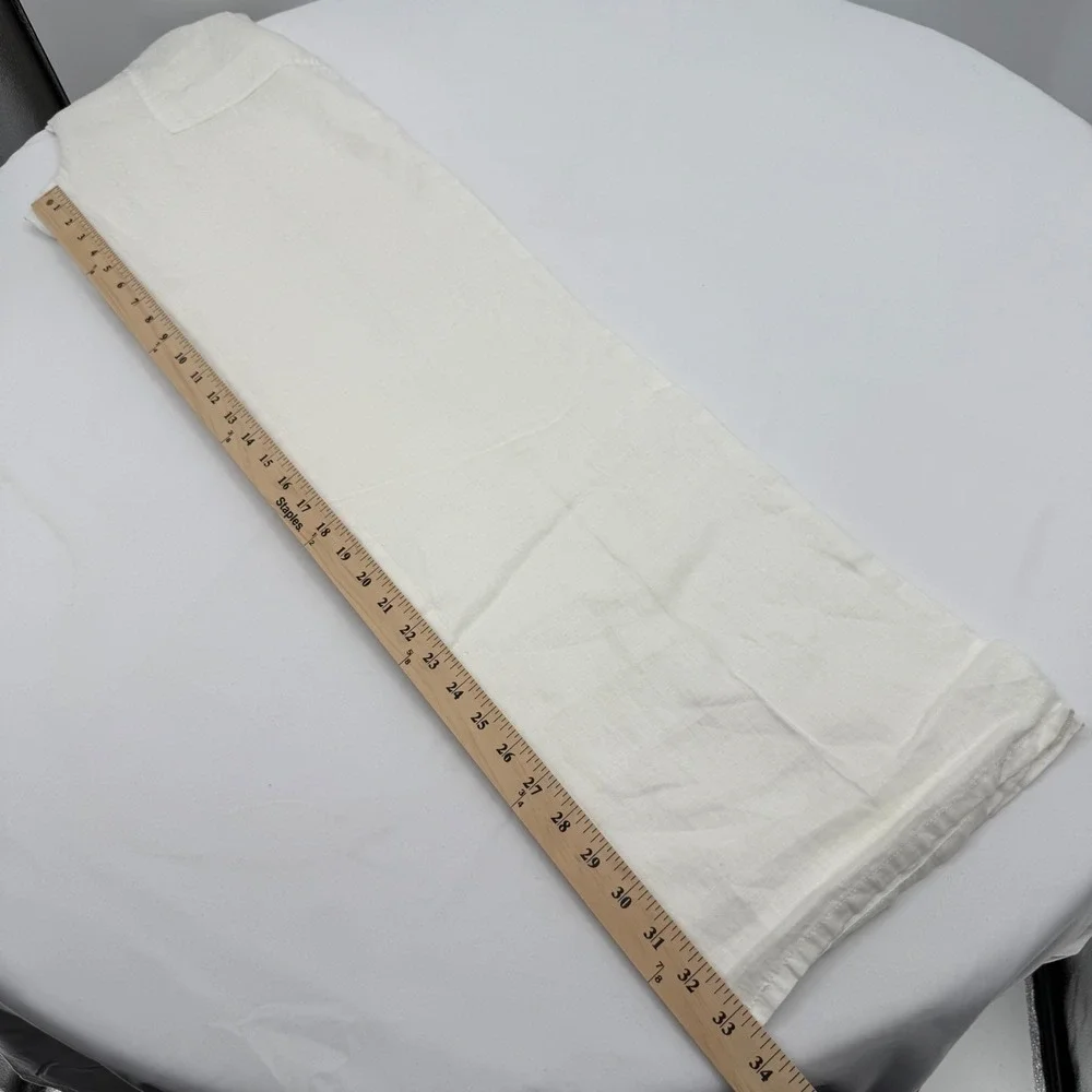 Moda International Linen Pants Womens XS White Drawstring Wide Leg Coastal Beach - Picture 7 of 9